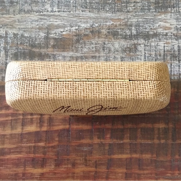 Maui Jim Hard Case Clamshell Tan Woven Wicker Sunglass Case - Picture 3 of 11